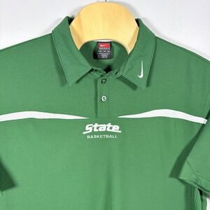 Nike Team Michigan State Basketball Dri-FIT Polo Shirt Mens XL Short Sleeve